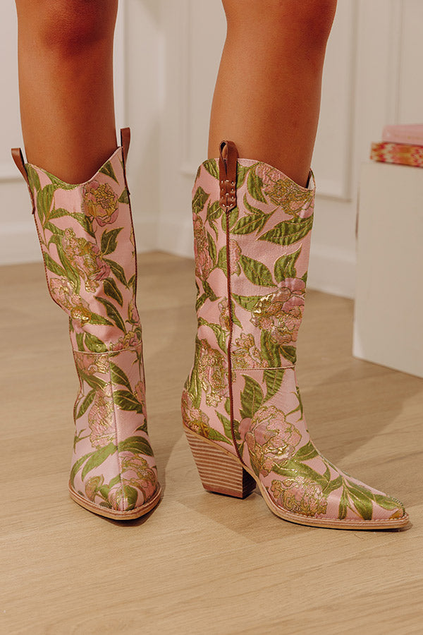 The Tesha Floral Tapestry Cowboy Boots Image - 2