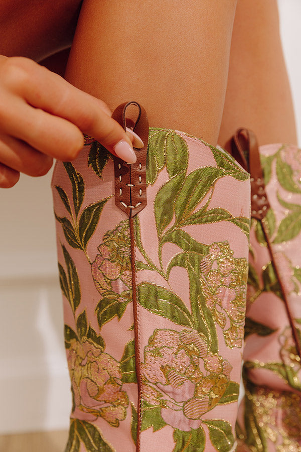 The Tesha Floral Tapestry Cowboy Boots Image - 3