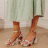 The Olympia Floral Tapestry Platform Heel in Oatmeal Image - 1