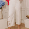 The Lucia High Waist Embroidered Barrel Leg Jean in Ivory Curves Image - 1