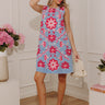 Luxe Getaway Floral Embroidered Mini Dress in Light Blue Image - 1