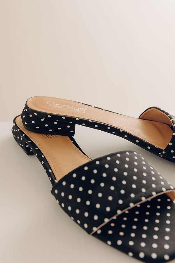 Our Lil Secret Polk Dot Sandal in Black Image - 3