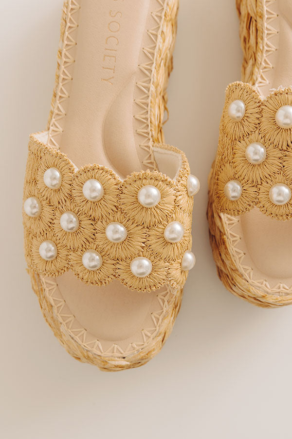 The Candice Raffia Woven Platform Sandal in Natural Image - 3