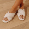 The Allie Lace Trim Woven Sandal in Cream Image - 1