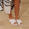 The Allie Lace Trim Woven Sandal in Cream Image - 1