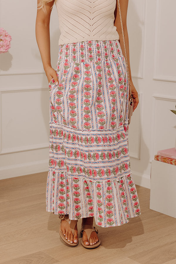 Countryside Muse High Waist Floral Midi Skirt Image - 2