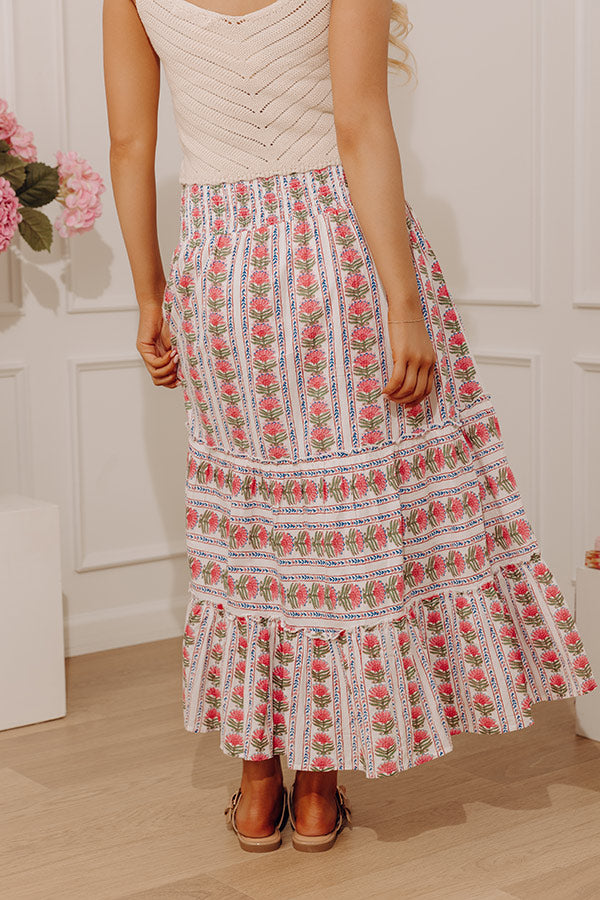 Countryside Muse High Waist Floral Midi Skirt Image - 3