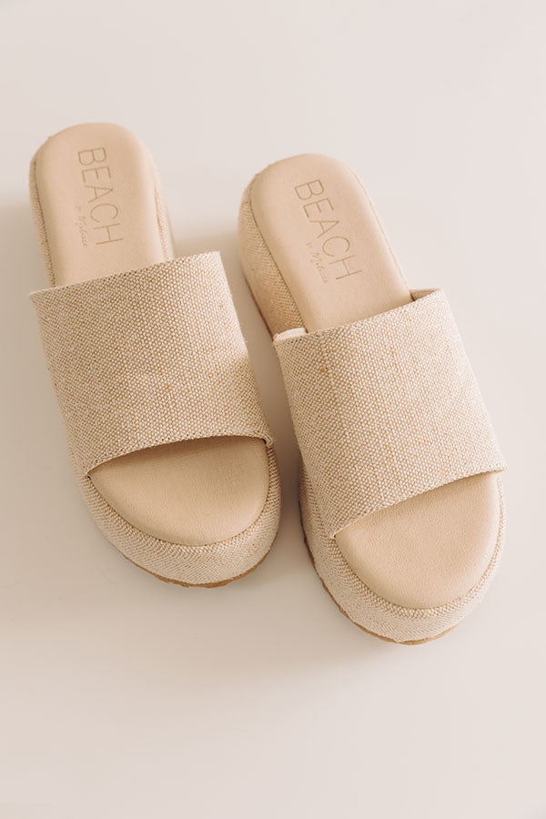 The Pismo Raffia Woven Platform Sandal in Oatmeal Image - 2