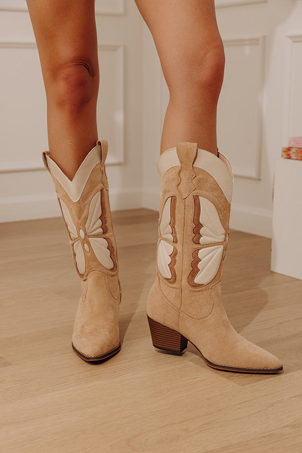 The Fairy Faux Suede Cowboy Boot Image - 2