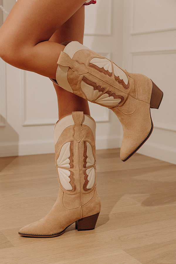 The Fairy Faux Suede Cowboy Boot Image - 3