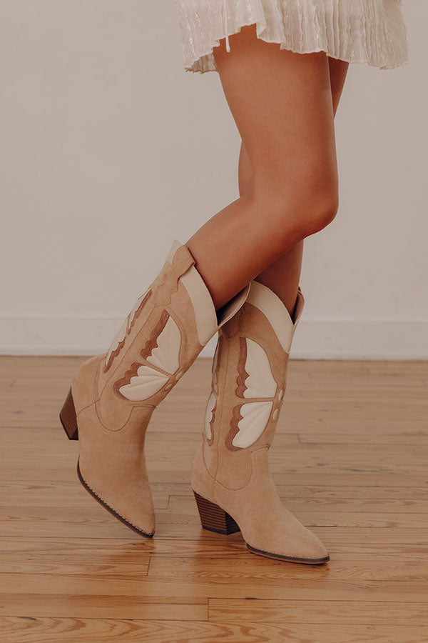 The Fairy Faux Suede Cowboy Boot Image - 1
