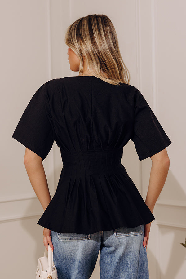 Manhattan Chic Pleated Peplum Top Image - 5