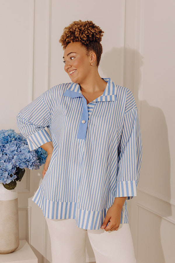 Coastline Chic Stripe Top Curves