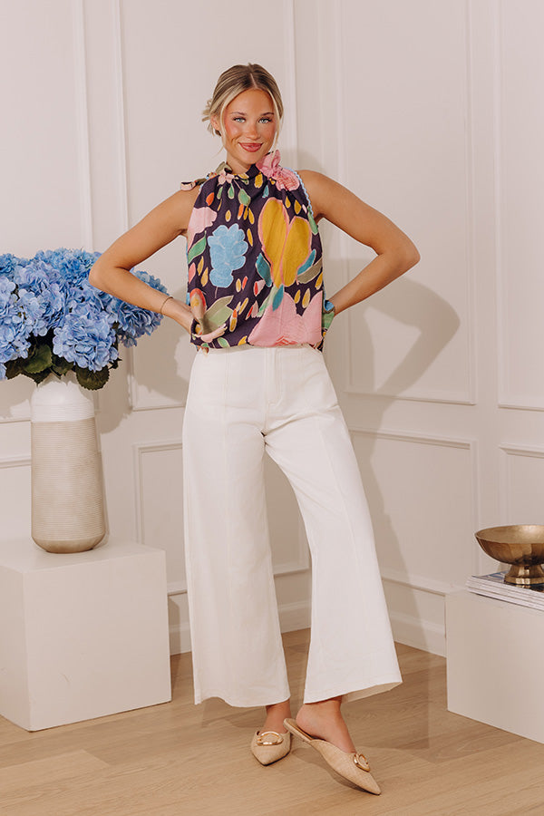 The Charlotte High Waist Wide Leg Pants in Ivory