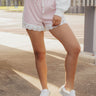Simple and Sweet Midrise Lace Trim Shorts in Pink Image - 1