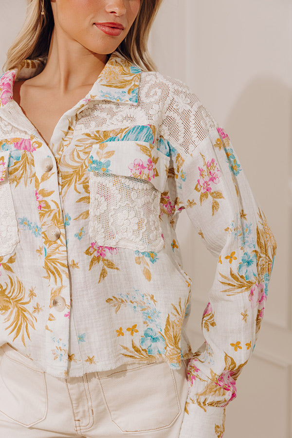 Hibiscus Dream Floral Button Up Top Image - 2