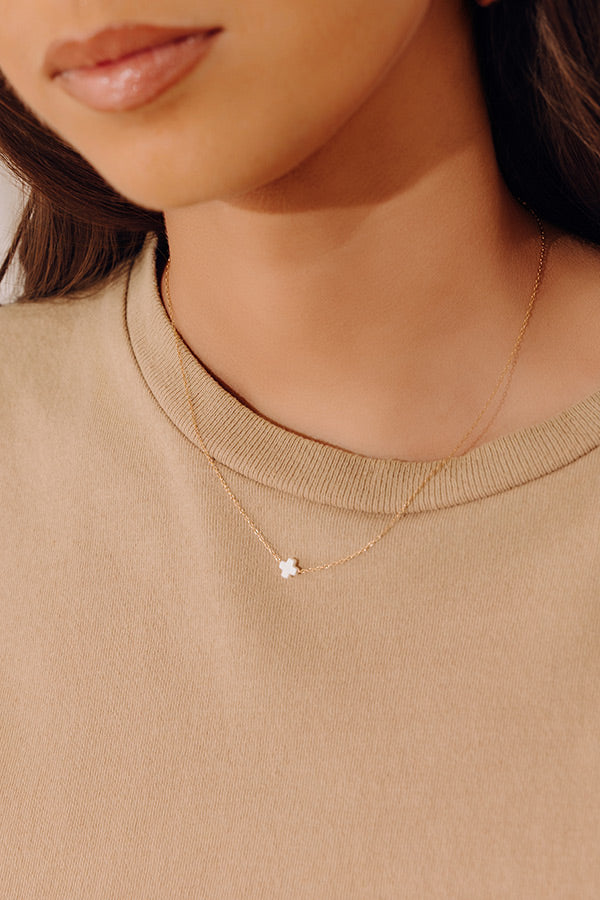 Enewton Small Signature Cross Gold Necklace in Ivory
