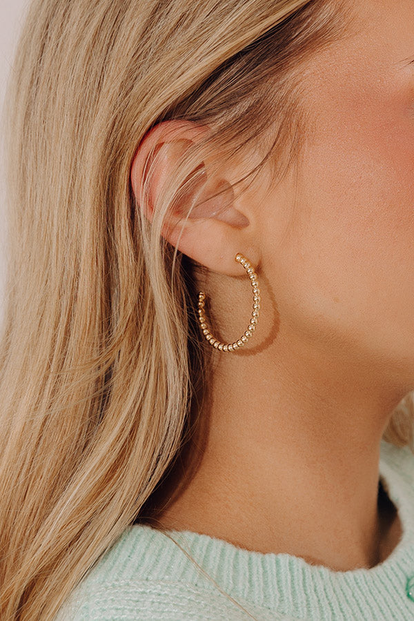 Enewton Classic Beaded 1.25 inch Post Hoop Earrings in 3mm Image - 2