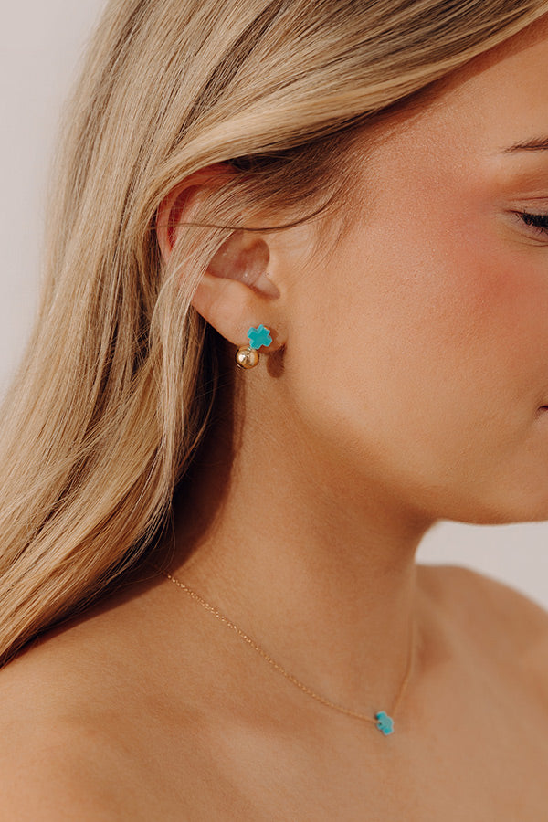 Enewton Signature Cross Classic Drop Earrings in Turquoise