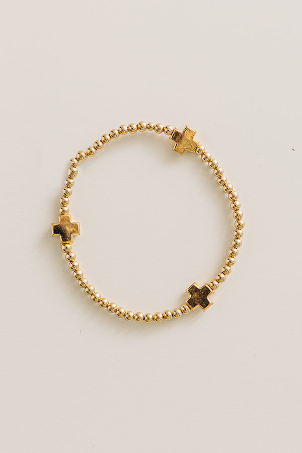 Enewton Signature Cross 3mm Gold Bracelet Image - 1