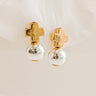 Enewton Signature Gold Cross Classic Drop Earrings in Silver Image - 1