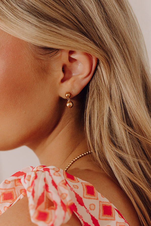 Enewton Classic 8mm Ball Drop Stud Earrings in Gold Image - 3