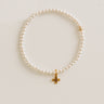 Enewton Classic Pearl 3mm Beaded Bracelet in Signature Cross Gold Charm Image - 1