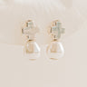Enewton Signature Silver Cross Classic Drop Earrings in Pearl Image - 1