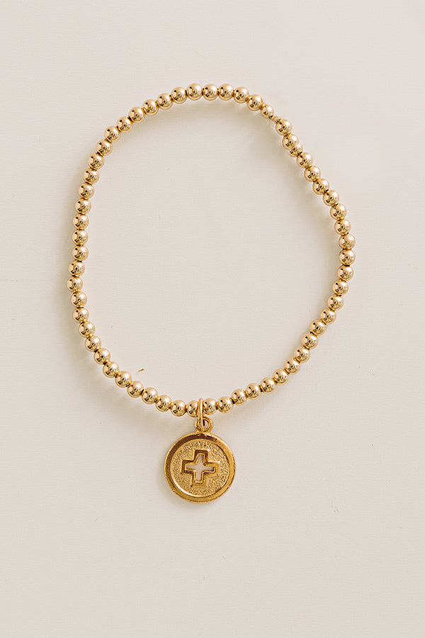 Enewton Classic Gold 3mm Bracelet in Signature Cross Gold Disc Image - 1