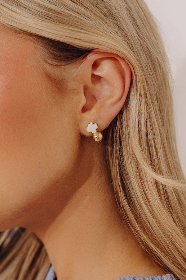 Enewton Signature Cross Classic Drop Earrings in Ivory Image - 1