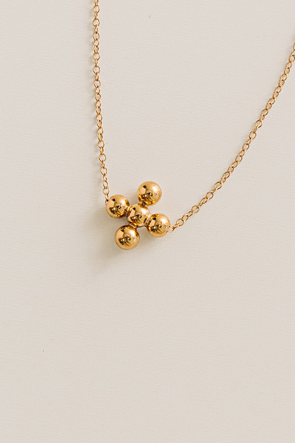 Enewton Signature Cross Beaded Gold Necklace in 4mm Image - 1