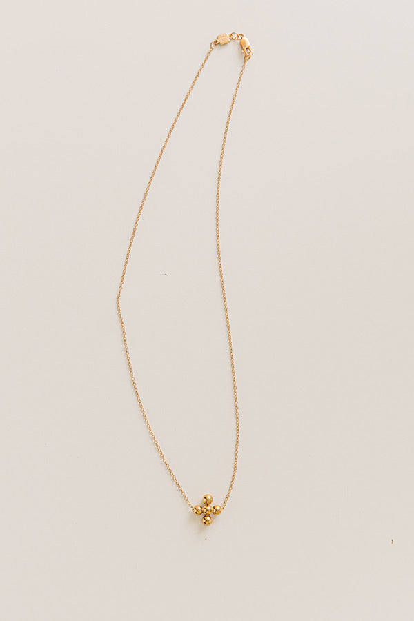 Enewton Signature Cross Beaded Gold Necklace in 4mm Image - 2