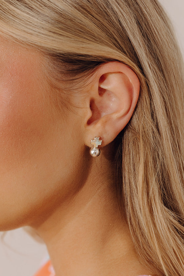 Enewton Signature Silver Cross Classic Drop Earrings in Silver Image - 2