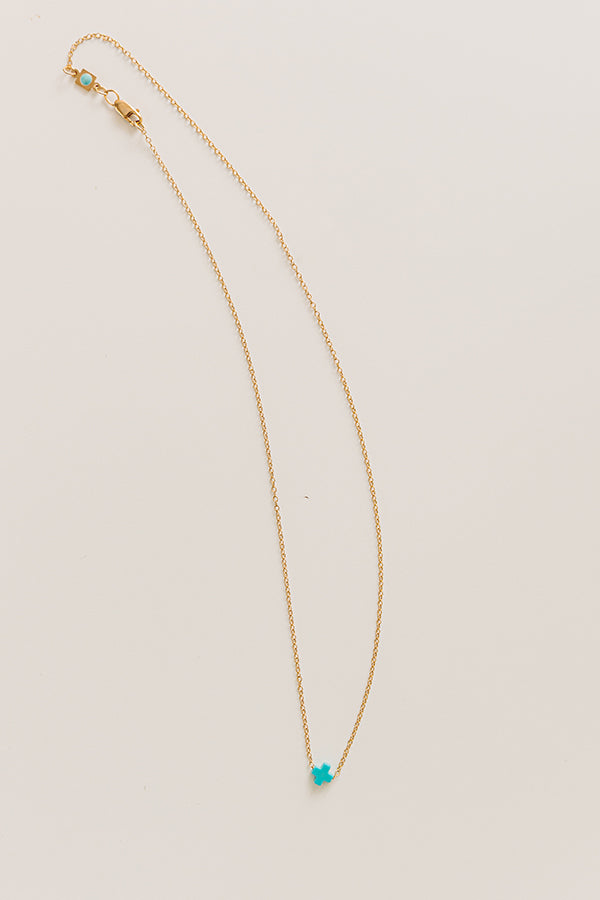 Enewton Small Signature Cross Gold Necklace in Turquoise Image - 3