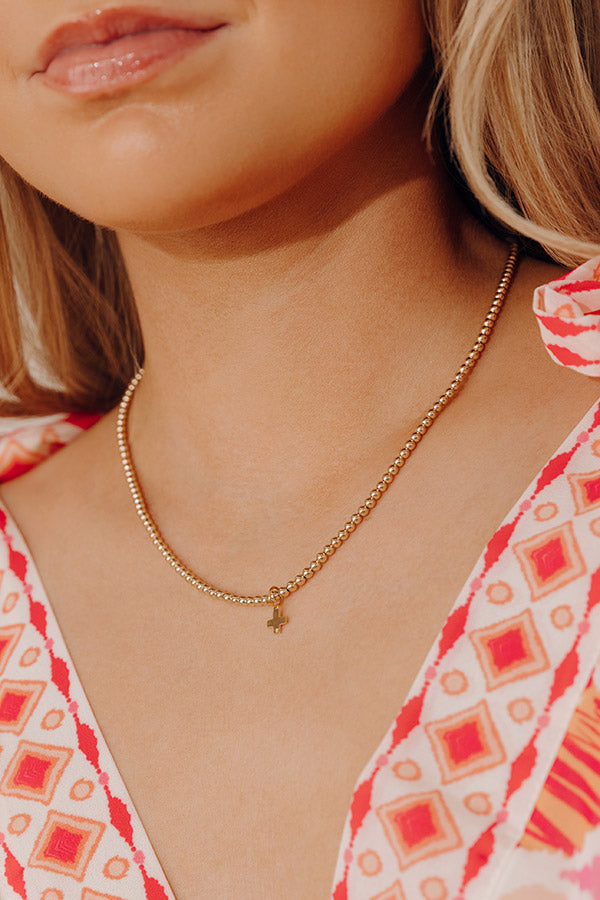 Enewton Classic Gold 3mm Signature Cross Gold Charm Choker in 17 inches Image - 1