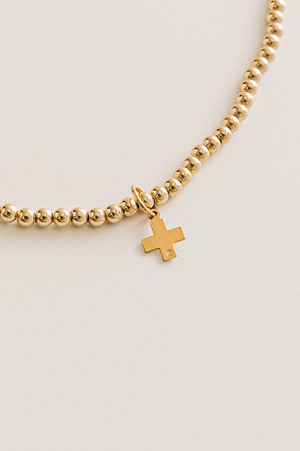Enewton Classic Gold 3mm Signature Cross Gold Charm Choker in 17 inches Image - 3