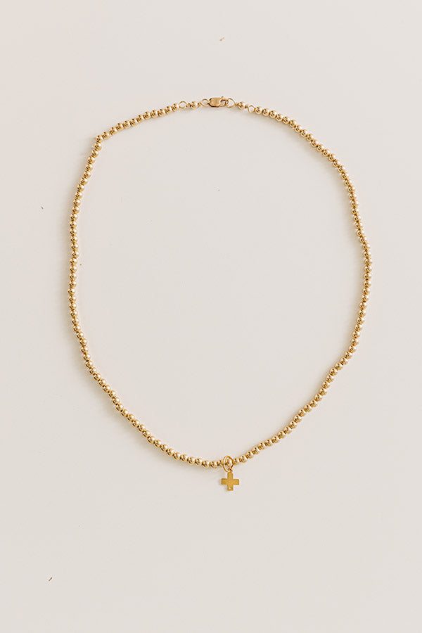 Enewton Classic Gold 3mm Signature Cross Gold Charm Choker in 17 inches Image - 2
