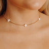 Enewton Signature Cross 2mm Beaded 15 inch Gold Choker in Ivory Image - 1
