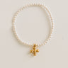 Enewton Classic Pearl 3mm Beaded Bracelet in Signature Gold Beaded Cross Charm Image - 1