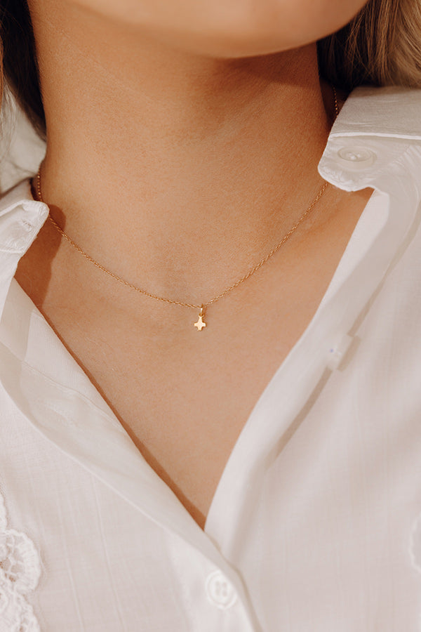 Enewton Signature Cross Small Gold Charm Necklace
