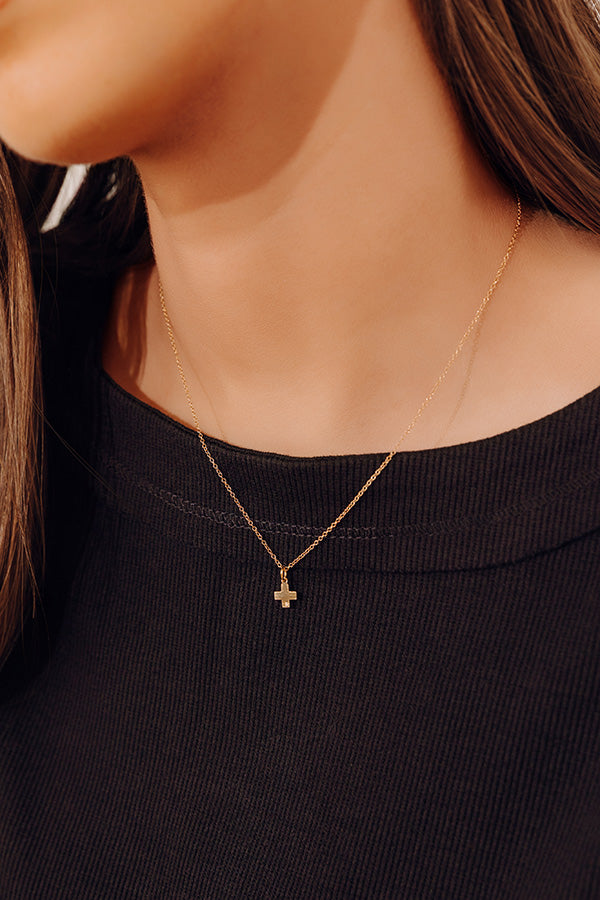 Enewton Signature Cross Gold Charm Necklace Image - 1