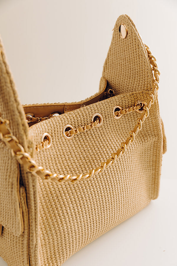 The Paisley Raffia Woven Purse in Natural Image - 4