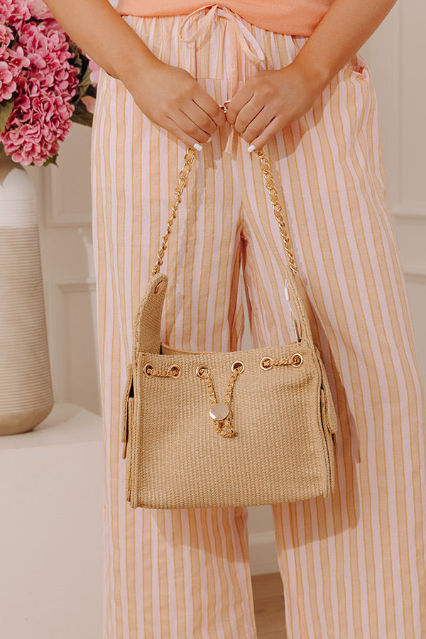 The Paisley Raffia Woven Purse in Natural Image - 5