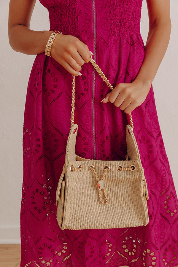 The Paisley Raffia Woven Purse in Natural Image - 1