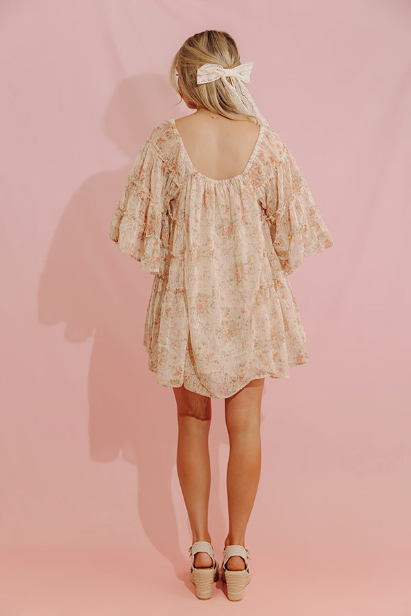 daydreamer floral mini dress Romantic Daydream Floral Applique Mini Dress in Light Pink Impressions Online Boutique comfortable fit Mediterranean Daydream Floral Mini Dress
