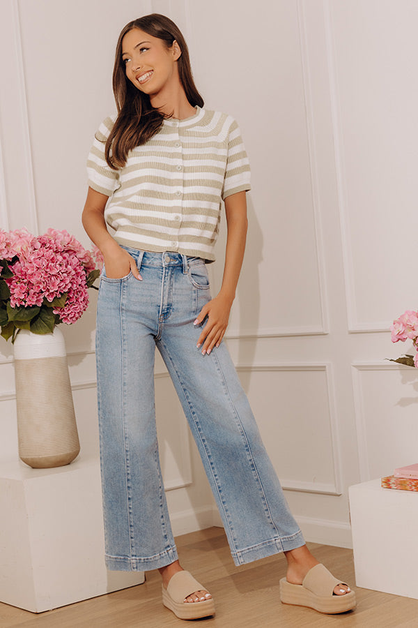 RISEN Sloane High Waist Wide Leg Jeans in Light Wash Image - 1