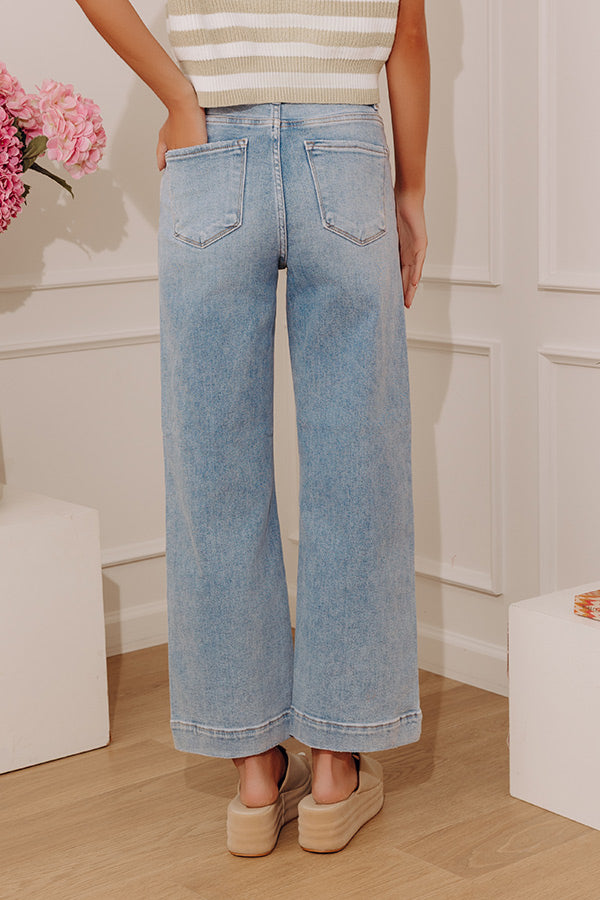 RISEN Sloane High Waist Wide Leg Jeans in Light Wash Image - 4