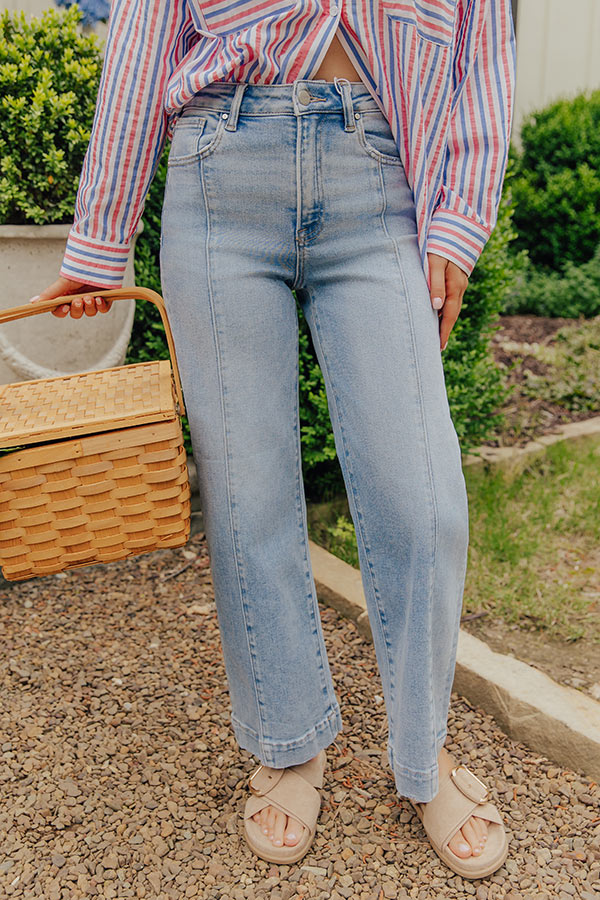 RISEN Sloane High Waist Wide Leg Jeans in Light Wash Image - 2