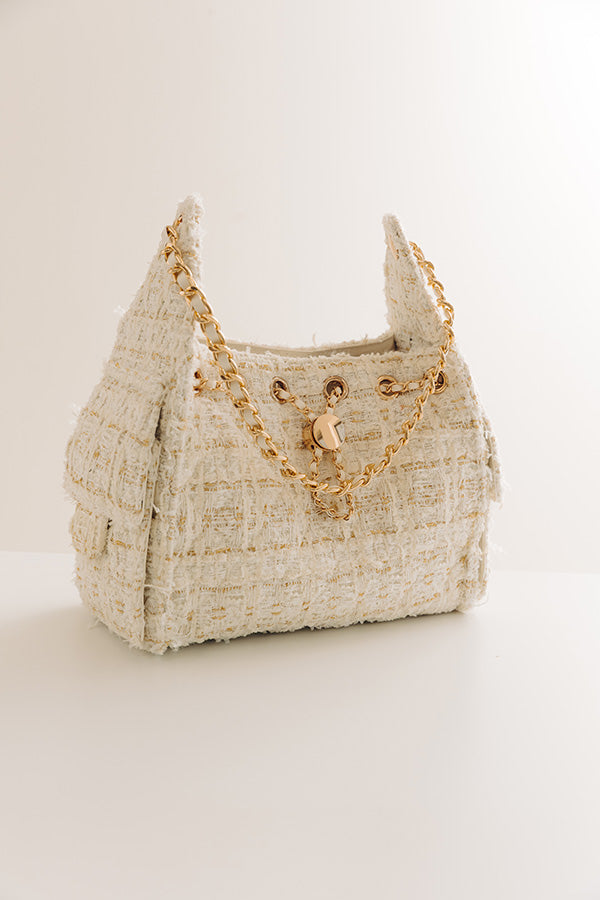 The Paisley Tweed Purse in White Image - 2