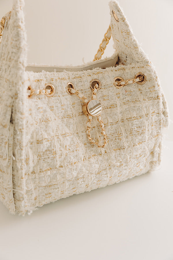 The Paisley Tweed Purse in White Image - 3